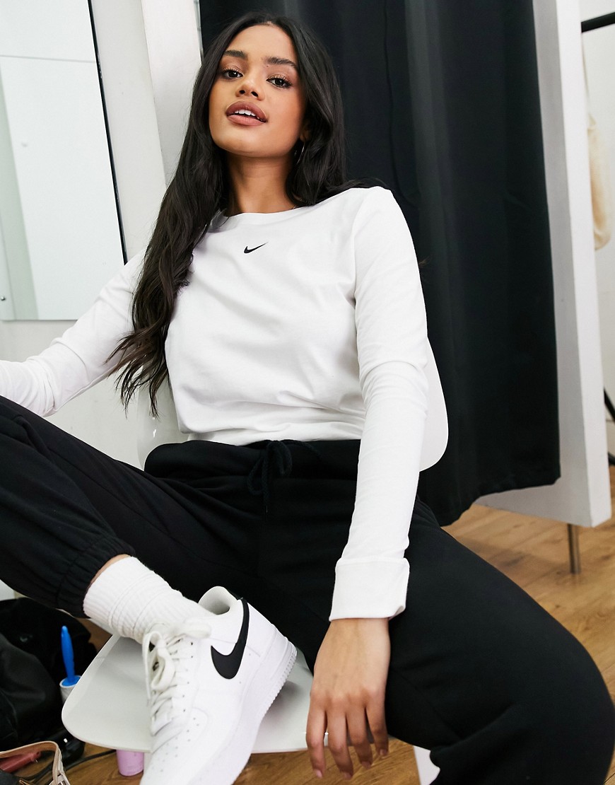 Nike essential long sleeve t-shirt in white