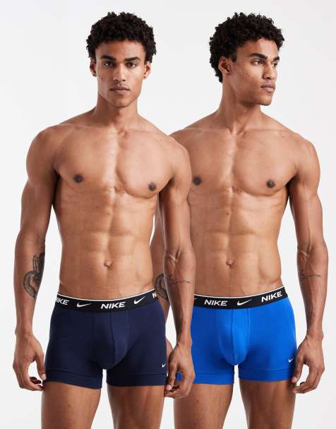 Nike - Essential - Lot de 2 boxers en coton stretch - Bleu - view 1