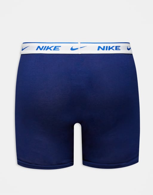 Nike - Essential - Lot de 3 boxers en coton à taille orange et bleue - Bleu, 2 de 3