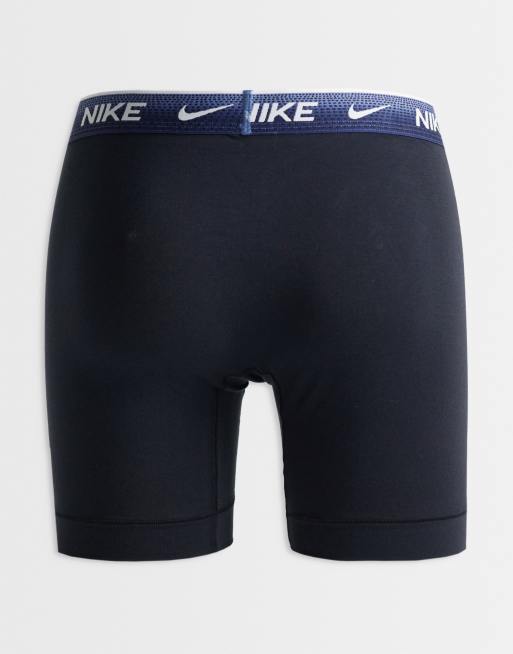 Nike - Essential - Lot de 3 boxers en coton avec taille bleue et violette - Bleu, 2 de 3