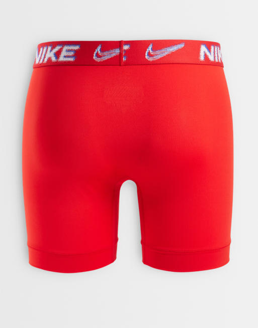 Nike Essential Micro 3 pack boxer briefs in black/red/blue, 3 of 3