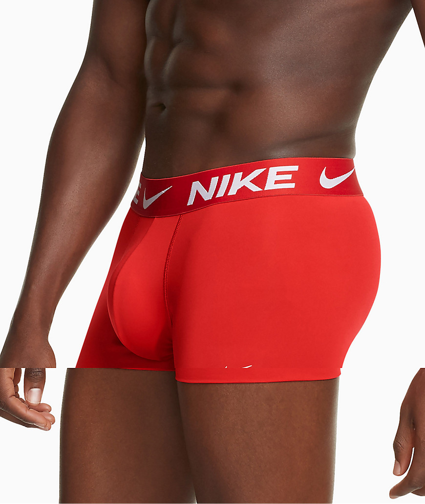 Nike Essential Micro 3 pack trunks in orange/black/teal-Multi