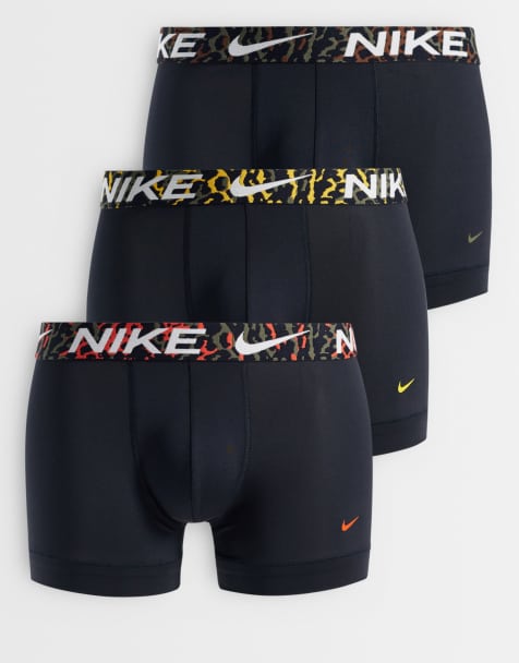 Nike – Essential Micro – 3er-Pack Unterhosen in Schwarz mit Tierfellmuster am Bund - view 1