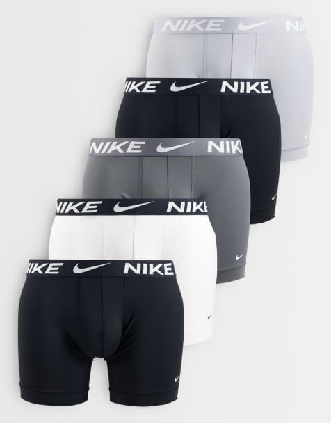 Nike Essential Micro 5 pack boxer briefs in black/grey/white - view 1