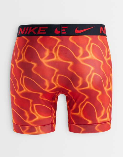 Nike - Essential Micro - Confezione da 3 paia di boxer neri/lava, 3 di 3