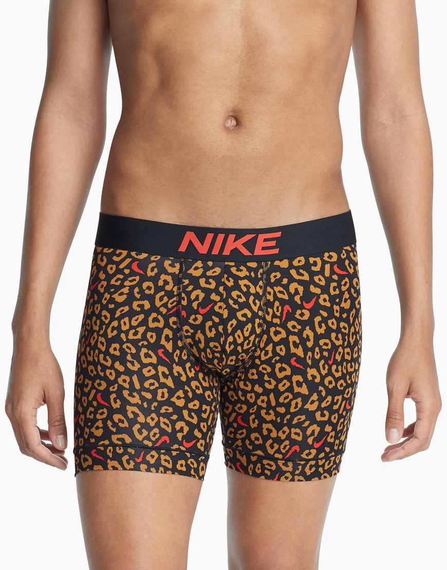 Nike Essential Micro leopard boxer briefs in brown