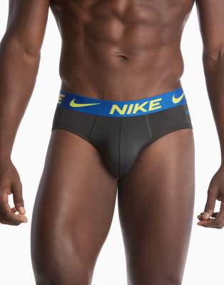 Nike Essential Microfiber 3 Pack Briefs In Black