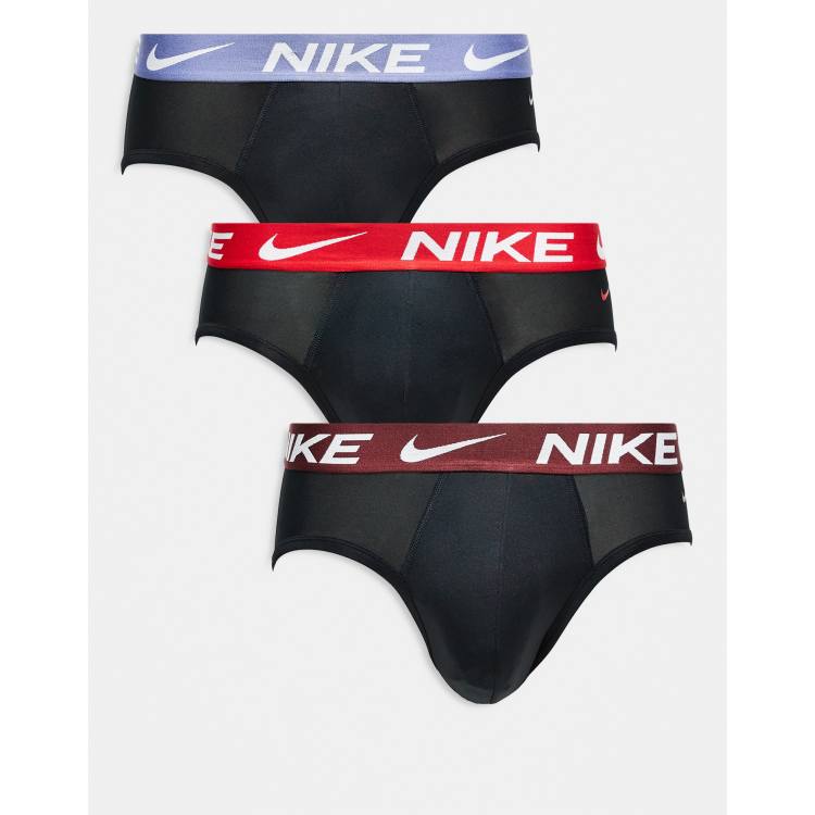 Nike Essential Microfiber pack hip briefs in black with colored