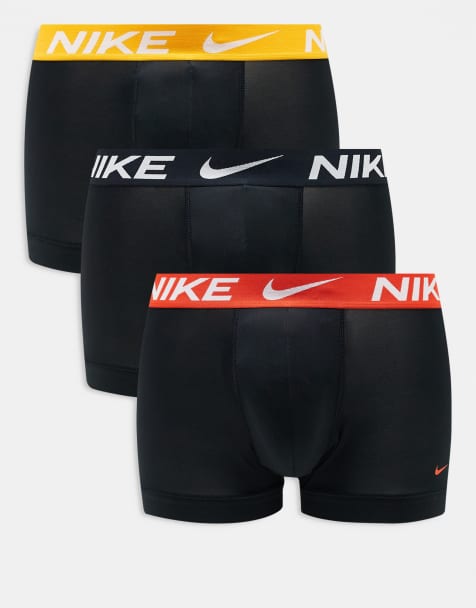 Nike Essential Microfiber 3 pack trunk with colored waistband in gold/red/black - view 1
