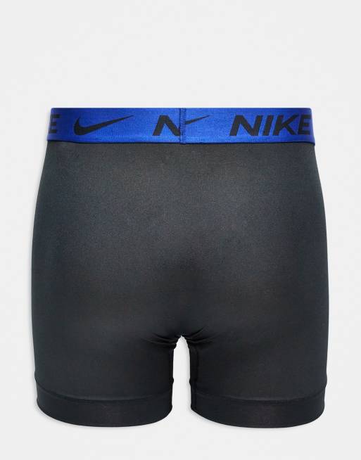 Nike Essential Microfibre 3 pack boxer brief in black with coloured waistband in blue / mint / green waistbands, 3 of 3