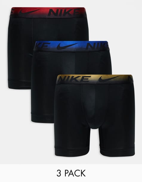 Nike Essential Microfibre 3 pack boxer brief with coloured waistband in red/gold/blue - view 1