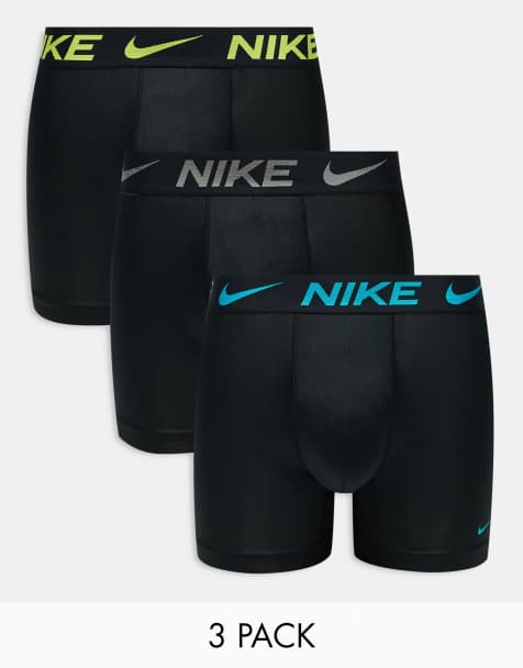 Nike Essential Microfibre 3 pack boxer brief with coloured waistbands in black - view 1