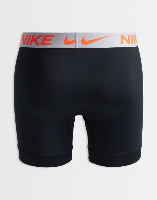 Nike - Essential Microfibre - Set van 3 boxershorts in zwart met gekleurd logo op de tailleband, 3 van 3