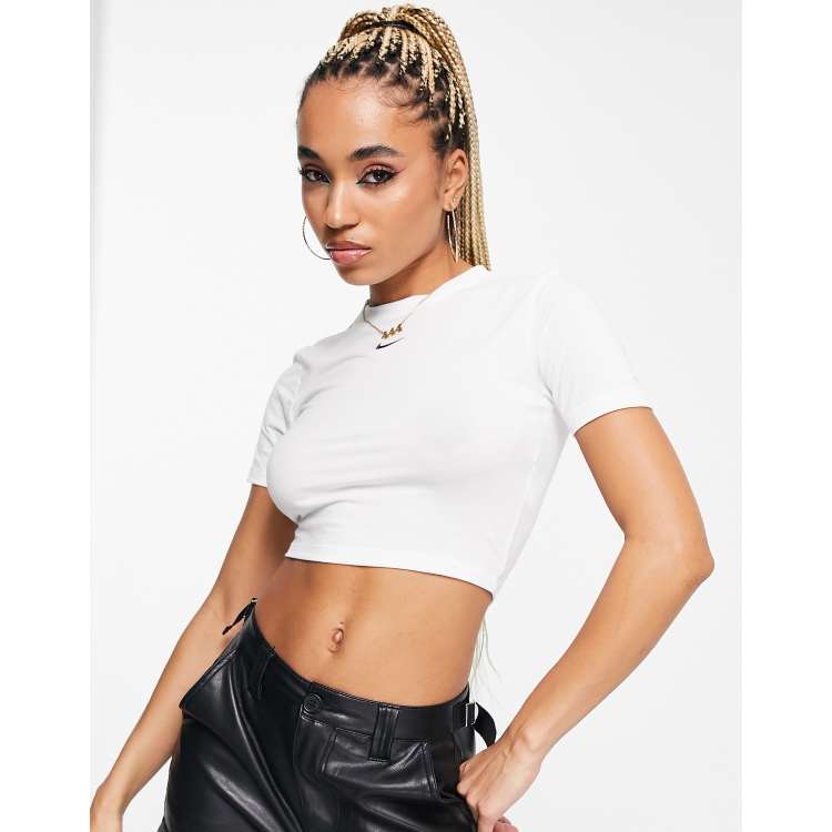 Nike white mini 2025 swoosh crop top