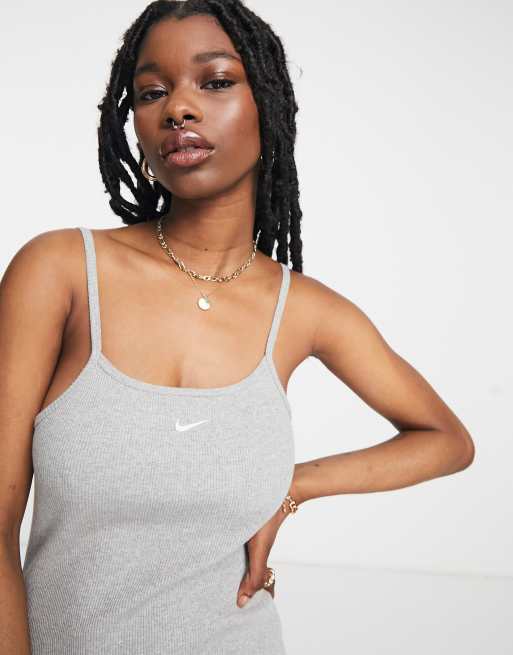 Nike black ribbed store bodycon mini swoosh dress