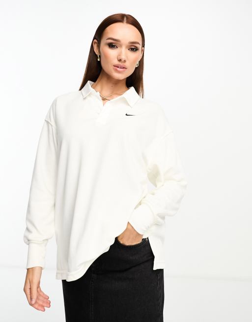 Nike swoosh best sale long sleeve polo