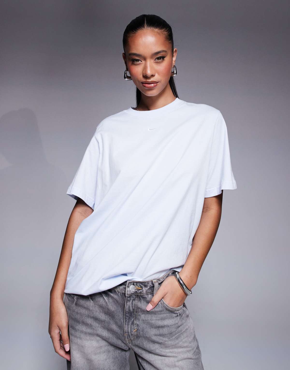 Nike Essential oversized t-shirt in light blue