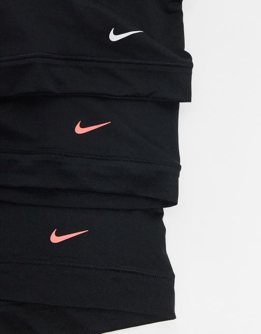 Nike Essential - Pakke med 3 par rød/pink/grå bokserhsorts med farvet taljekant i mikrofiber, 3 af 4
