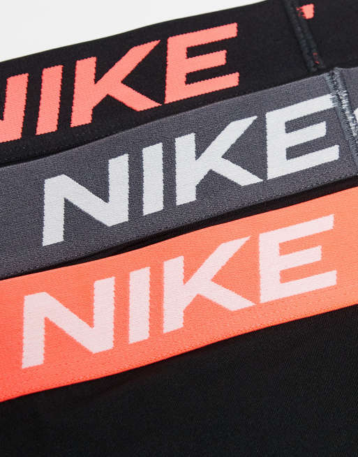Nike Essential - Pakke med 3 par rød/pink/grå bokserhsorts med farvet taljekant i mikrofiber, 4 af 4