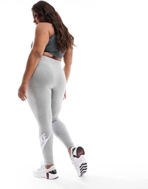 Nike Essential Plus graphic leggings in gray