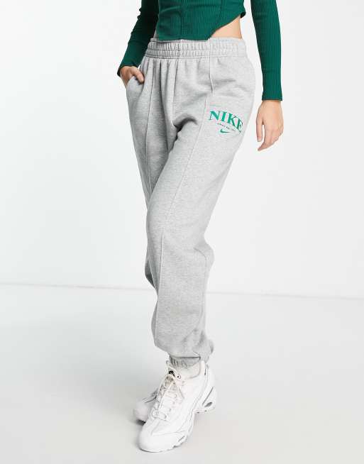 Nike Essentials cuffed sweatpants in white heather, ASOS