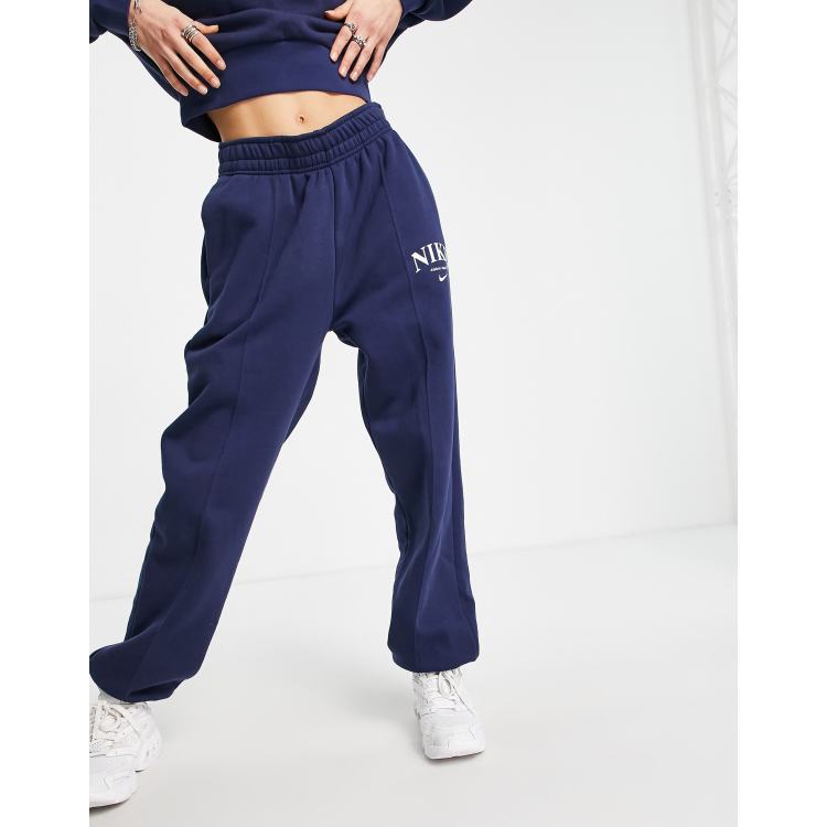 Nike Essential retro fleece joggers in midnight navy ASOS