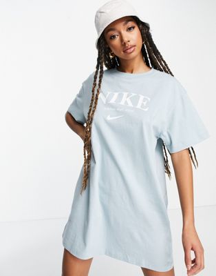 Nike Essential retro t-shirt dress in ocean blue