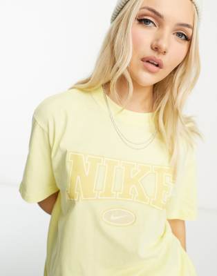 Nike Sportswear Essential T-shirt Dress In Yellow