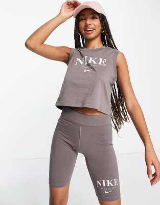 Nike Essential retro tank top in cave stone grey