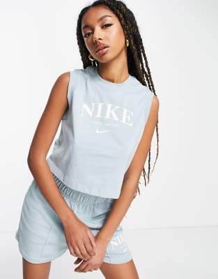 Nike Essential retro tank top in ocean blue