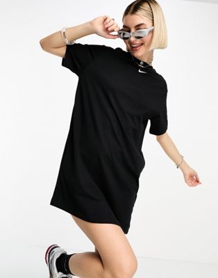 Nike Essential mini swoosh t-shirt dress in black - ASOS Price Checker