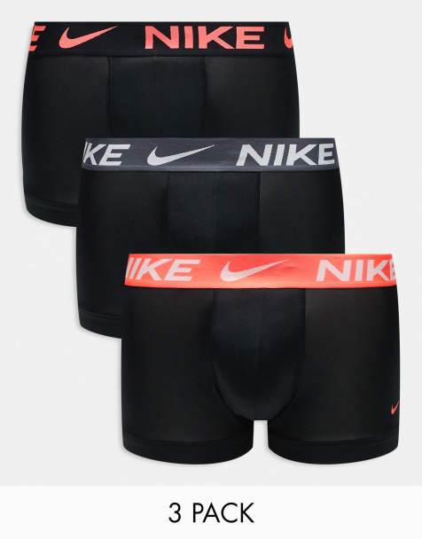 Nike – Essential – Röda/rosa/gröna trunks i mikrofiber med färgade midjeband, 3-pack - view 1