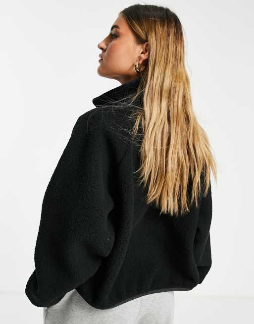 Nike Essential sherpa full-zip jacket in black, 2 of 4