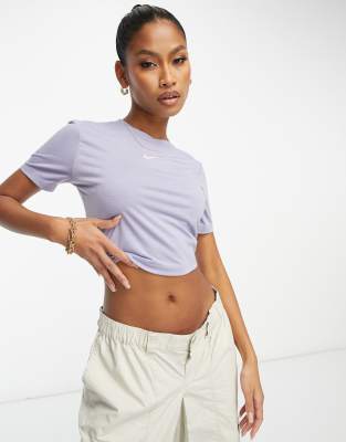 Nike Women's  Sportswear Essential Slim-fit Crop T-shirt In Purple