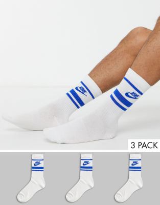 white and blue nike socks