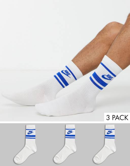 nike white and blue socks