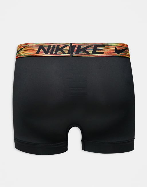 Nike – Essential – Svarta kalsonger i mikrofiber med khakigröna, blå och gröna midjeband, 3-pack , 2 av 3