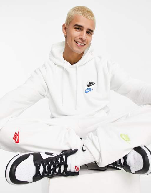 Nike Essential Sweat capuche en molleton avec logos multiples Blanc