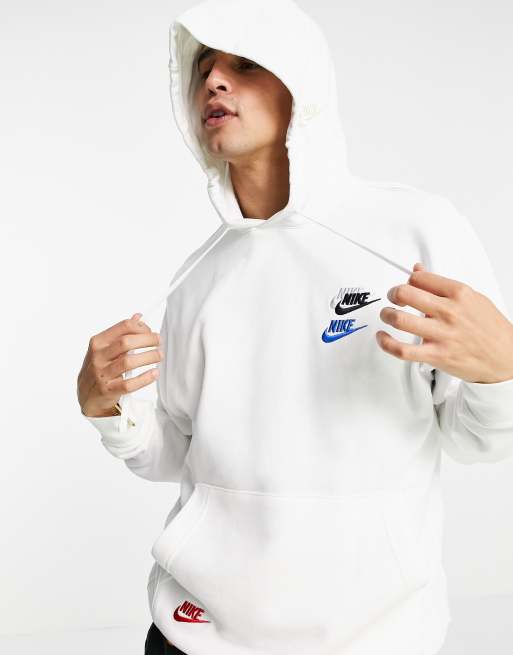 Nike Essential Sweat capuche en molleton avec logos multiples Blanc