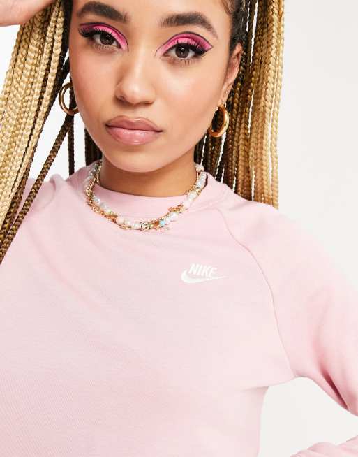 Nike essential sweatshirt in pink glaze with crew neck