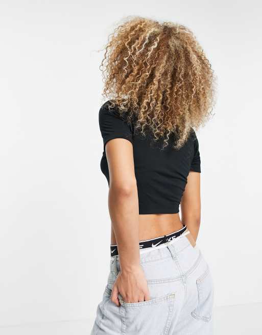 Nike - Essential - T-shirt crop top ajusté - Noir, 2 de 4