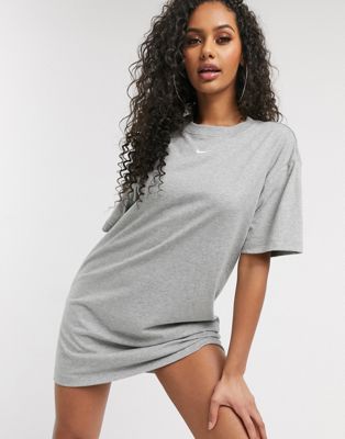Nike essential T-shirt dress in gray | ASOS