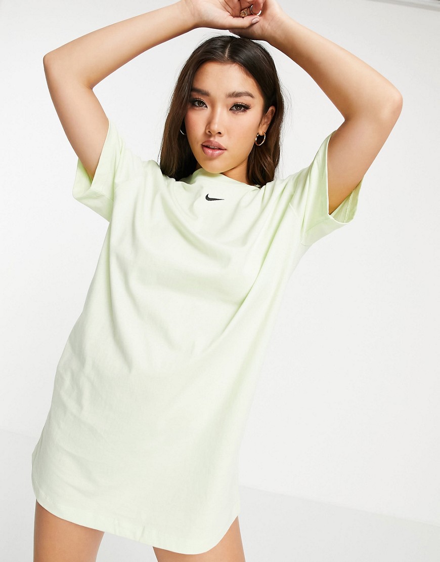 Nike essential t-shirt dress in lime green