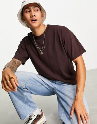 Homme Nike - Essential - T-shirt oversize de qualité supérieure - Marron