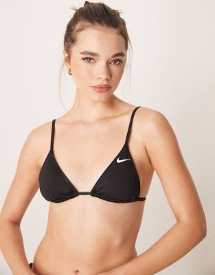 Nike Swimming Nike Essential triangle bikini top in black