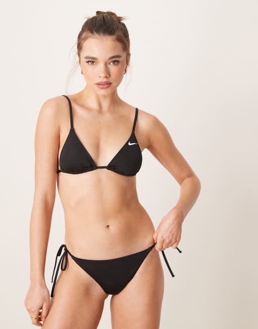 Nike Essential triangle bikini top in black, 3 of 4