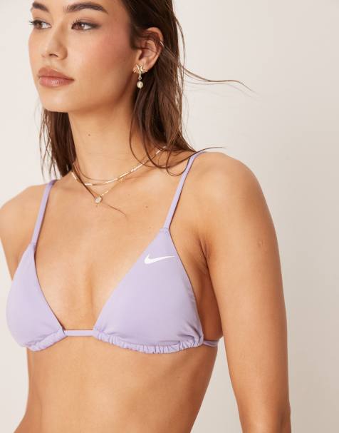 Nike Essential triangle bikini top in purple - view 1