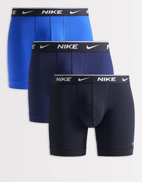 Nike Essential – Zestaw 3 par bokserek z bawełny ze stretchem w kolorach czarnym, granatowym i niebieskim - view 1