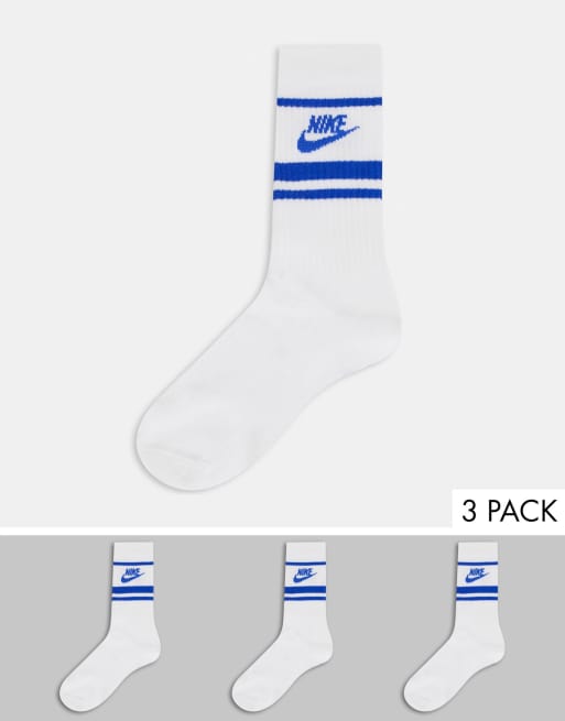 nike white and blue socks