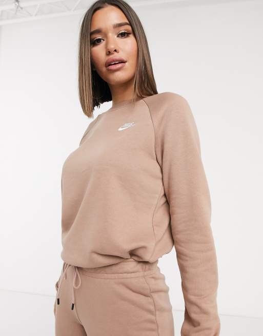 nike crewneck beige